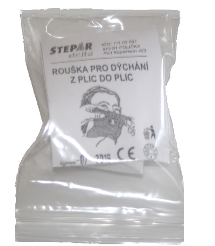 Resuscitační rouška s plastovým naústkem