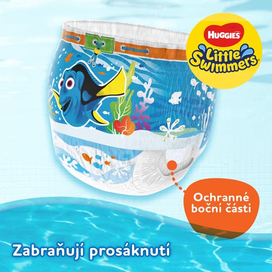 Huggies® Little swimmers Plenkové plavací kalhotky 12–18 kg (velikost 5–6)