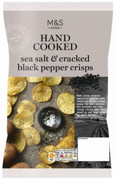 Marks & Spencer Crisps with black pepper and sea salt