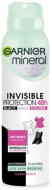 Garnier Mineral Invisible Black White Colors Spray Minerální deodorant