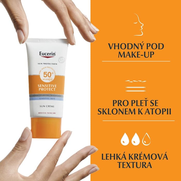 EUCERIN SUN opalovací krém na obličej SPF50+50ml
