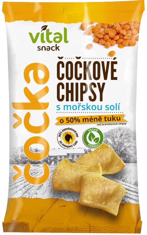 Vital Snack Čočkové chipsy s mořskou solí