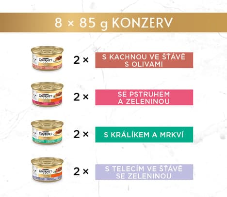 Gourmet Gold Multipack pockets for cats with pieces in juice with vegetables, 8x85g