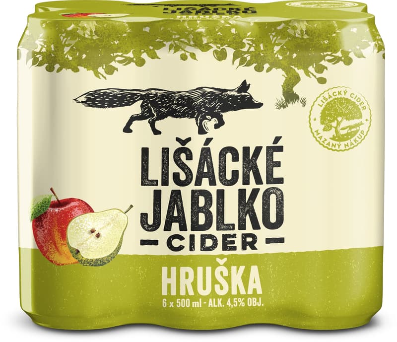 Lišácké jablko Hruška cider plech 6×0,5 l