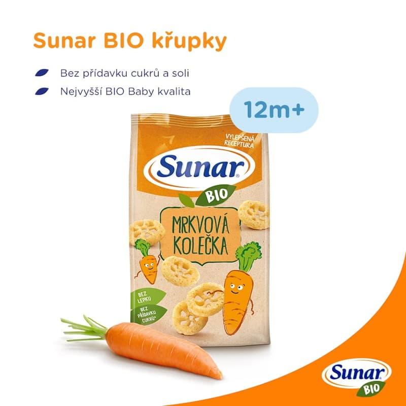 Sunar BIO Dětské křupky mrkvová kolečka