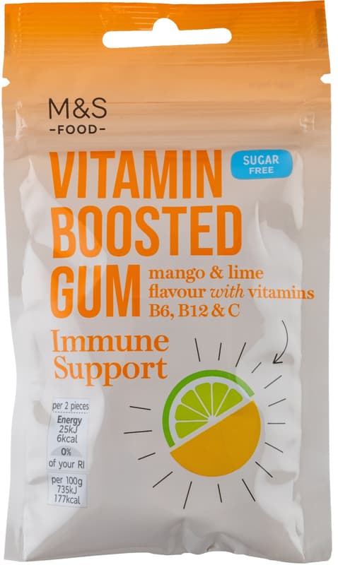 Marks & Spencer Mango-flavored chewing gums with sugar-free lime with sweeteners
