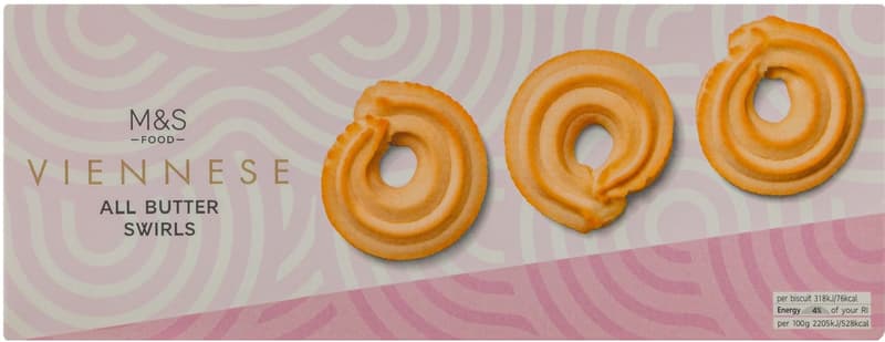 Marks & Spencer Vanilla-flavored Viennese butter biscuits