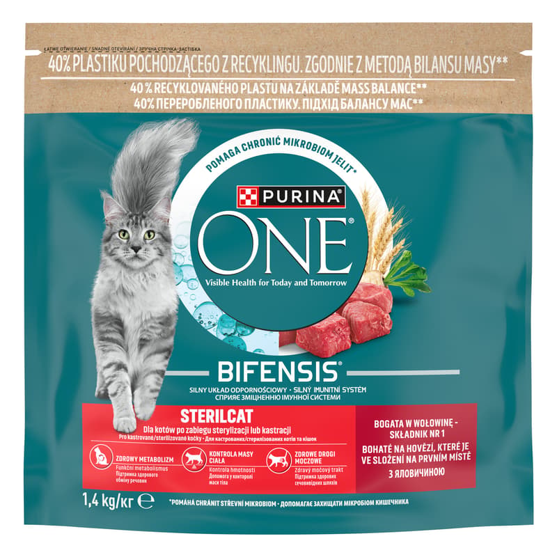 Purina ONE Sterilcat rich in beef and wheat