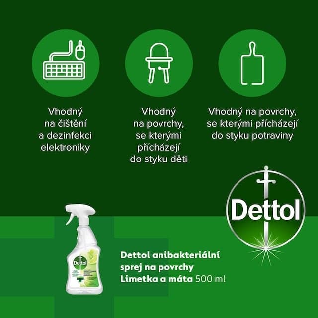 Dettol Antibakteriální sprej na povrchy limetka a máta