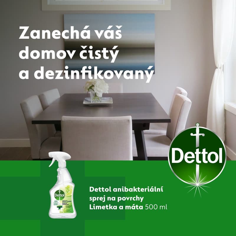 Dettol Antibakteriální sprej na povrchy limetka a máta