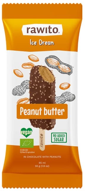 Rawito Peanut butter ice cream in chocolate with peanuts