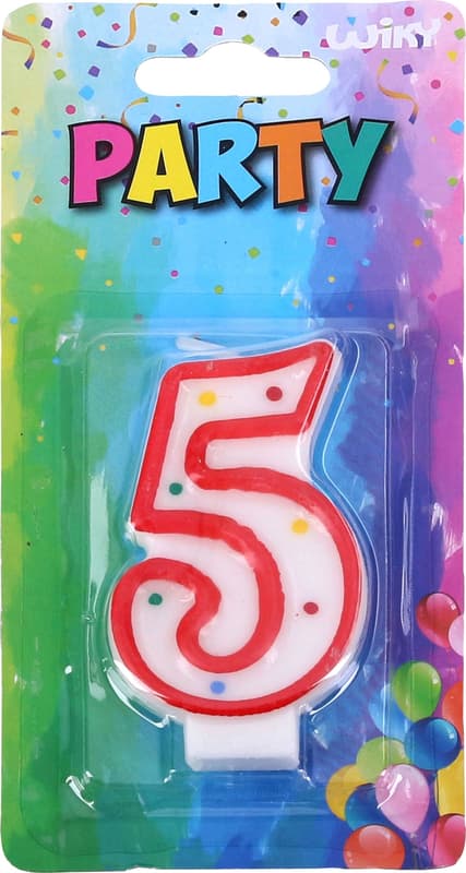 Dortová svíčka č. 5 duhová