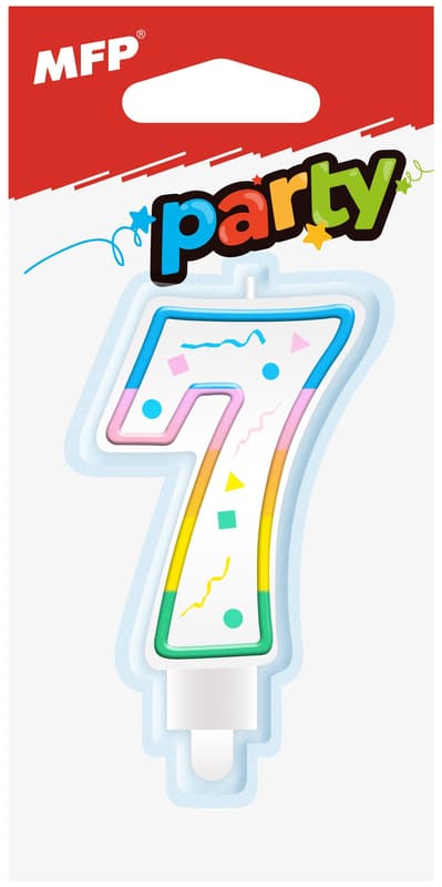 Dortová svíčka č. 7 duhová