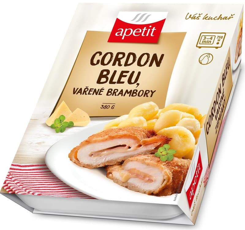 Apetit Cordon bleu, boiled potatoes