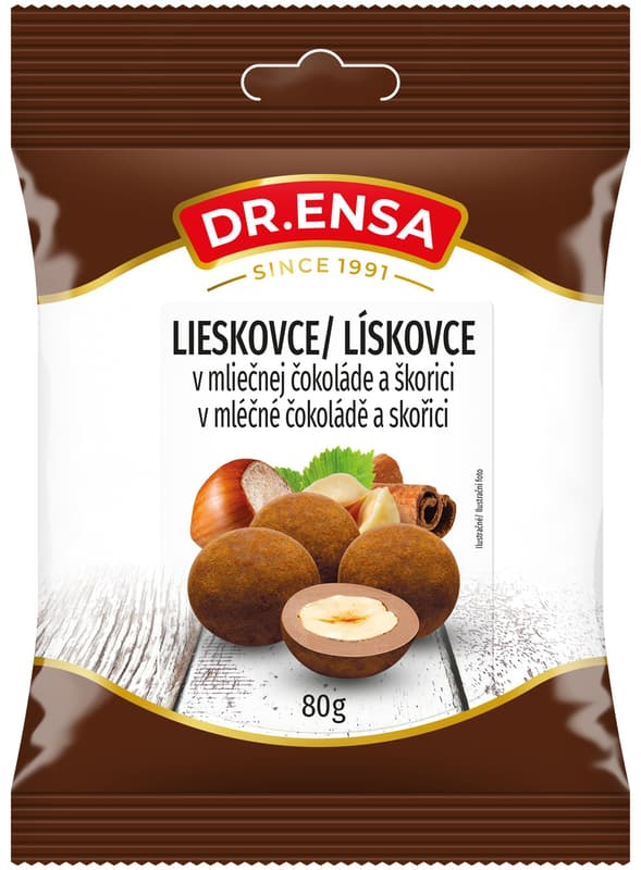 Dr.Ensa Hazelnut kernels in milk chocolate and cinnamon