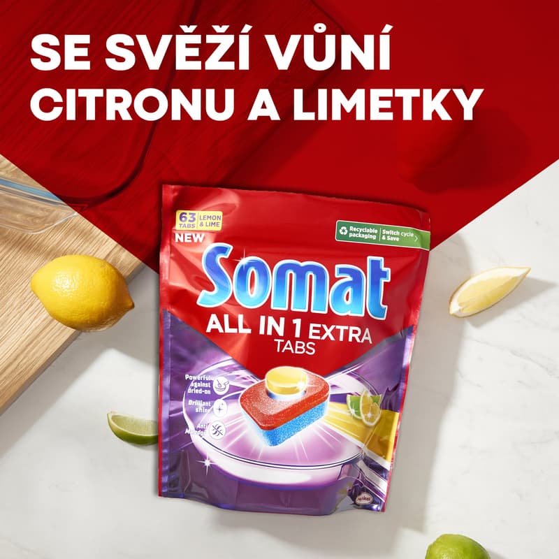 Somat All in 1 Extra Lemon & Lime dishwasher tablets