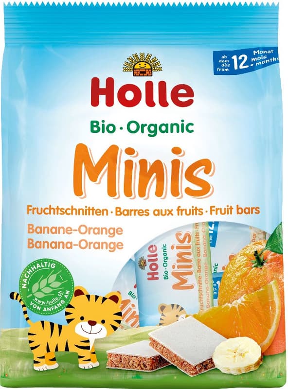 Holle BIO Organické minis banánové s pomerančem 8×12,5 g