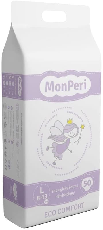 MonPeri EKO Jednorázové plenky comfort L (8–13 kg)