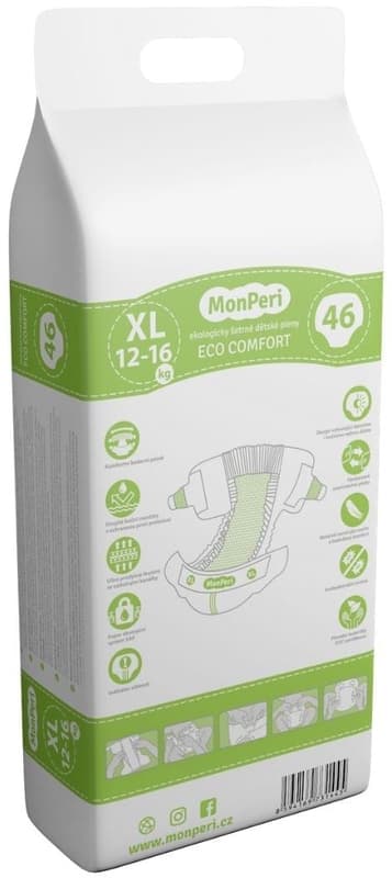 MonPeri EKO Jednorázové plenky comfort XL (12–16 kg)
