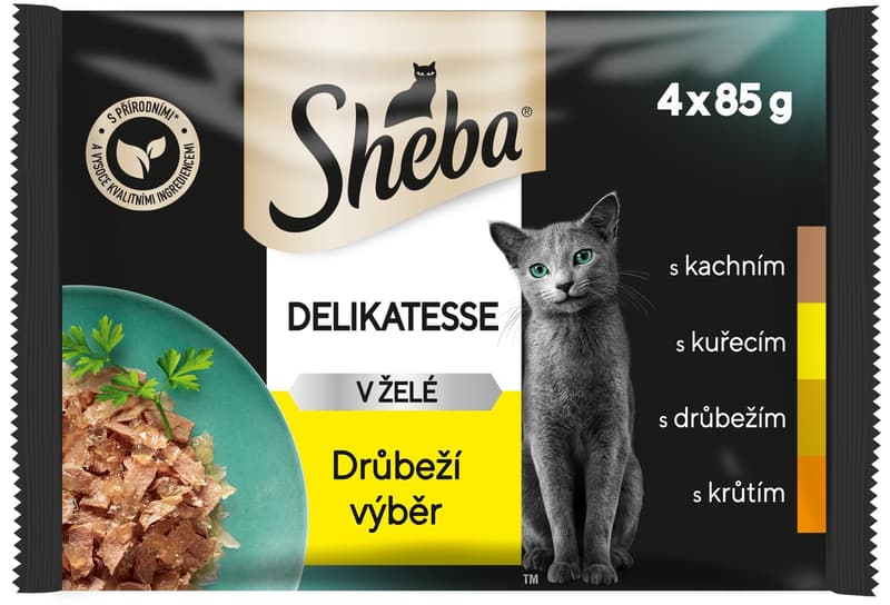 Sheba Kapsičky drůbeží výběr v želé pro kočky 4×85 g