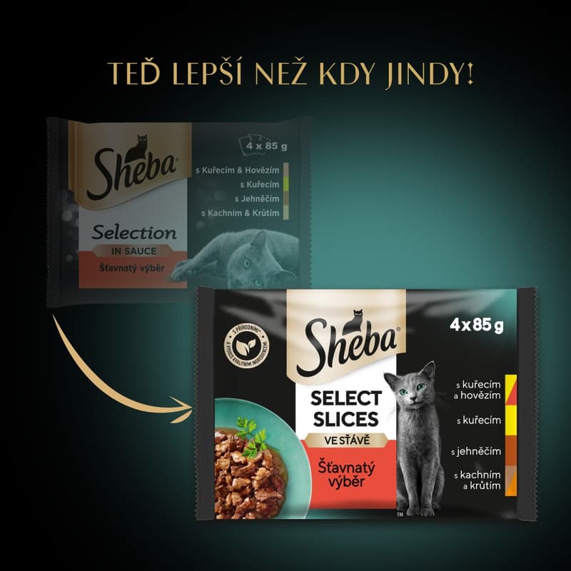 Sheba Šťavnatý výběr ve šťávě kapsičky pro kočky 4×85 g