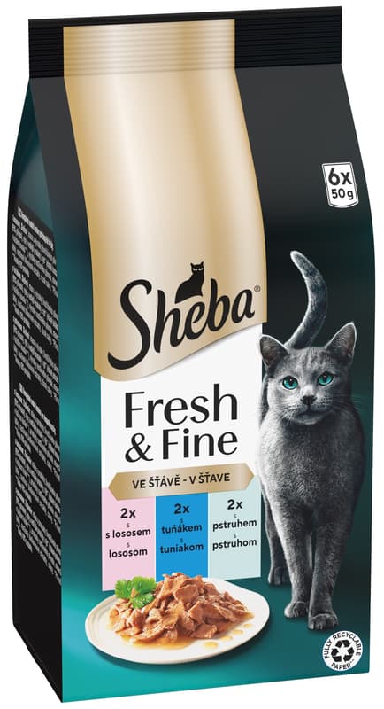 Sheba Fresh & Fine kapsičky rybí výběr v omáčce (6×50 g)