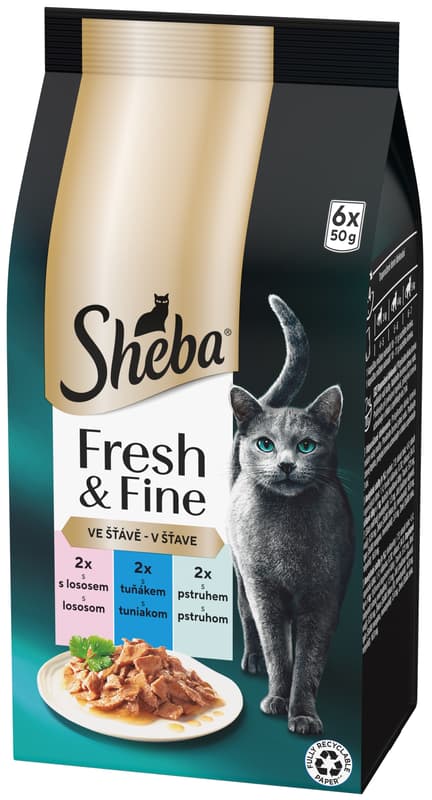Sheba Fresh & Fine kapsičky rybí výběr v omáčce (6×50 g)