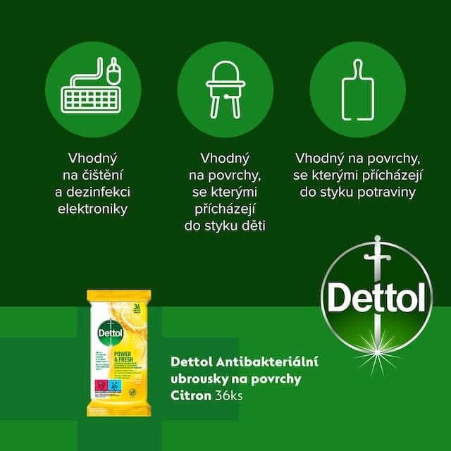 Dettol Antibakteriální ubrousky na povrchy citron a limeta
