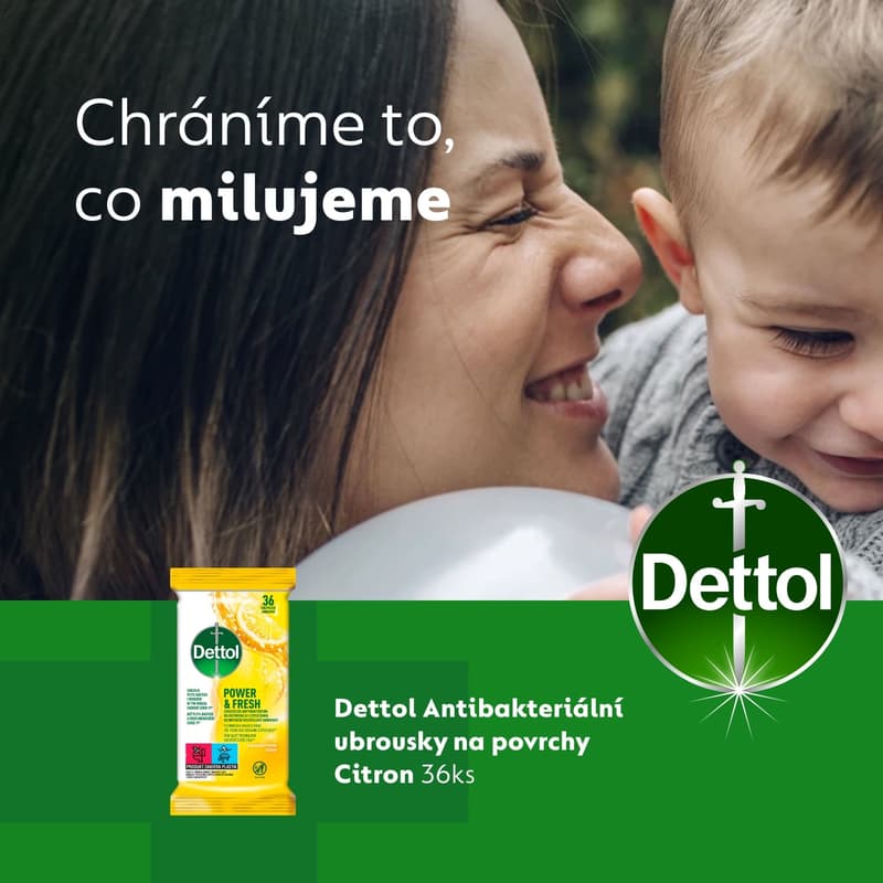 Dettol Antibakteriální ubrousky na povrchy citron a limeta