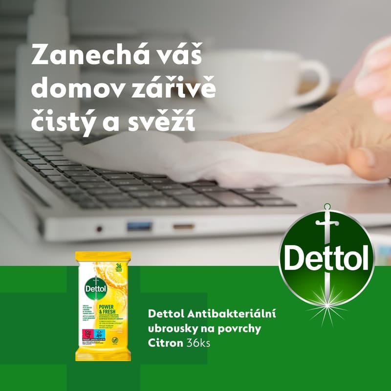 Dettol Antibakteriální ubrousky na povrchy citron a limeta