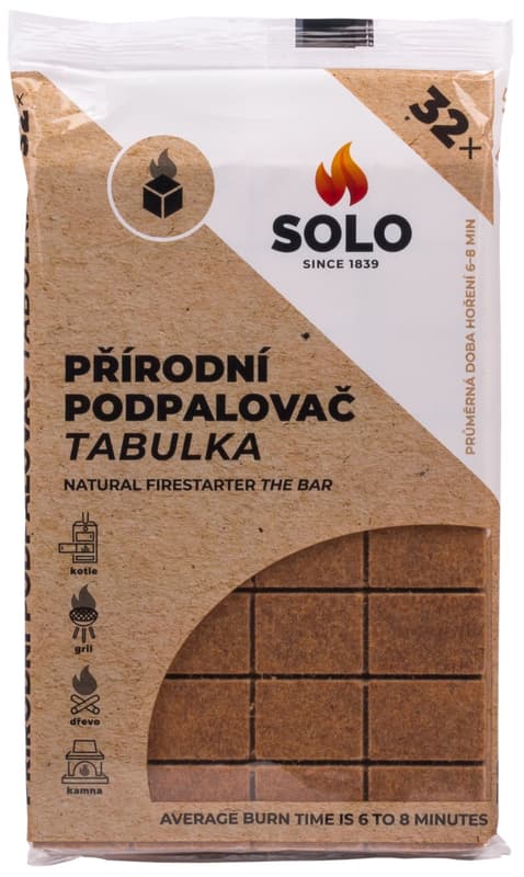 Solo Přírodní podpalovač tabulka