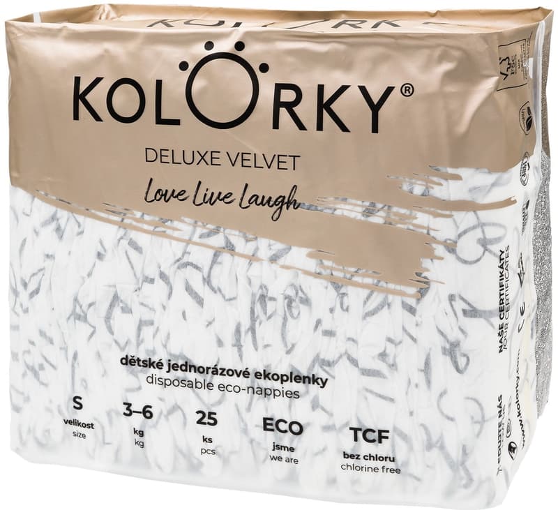 Kolorky ECO disposable diapers deluxe velvet S (3 – 6 kg) 25 pcs 