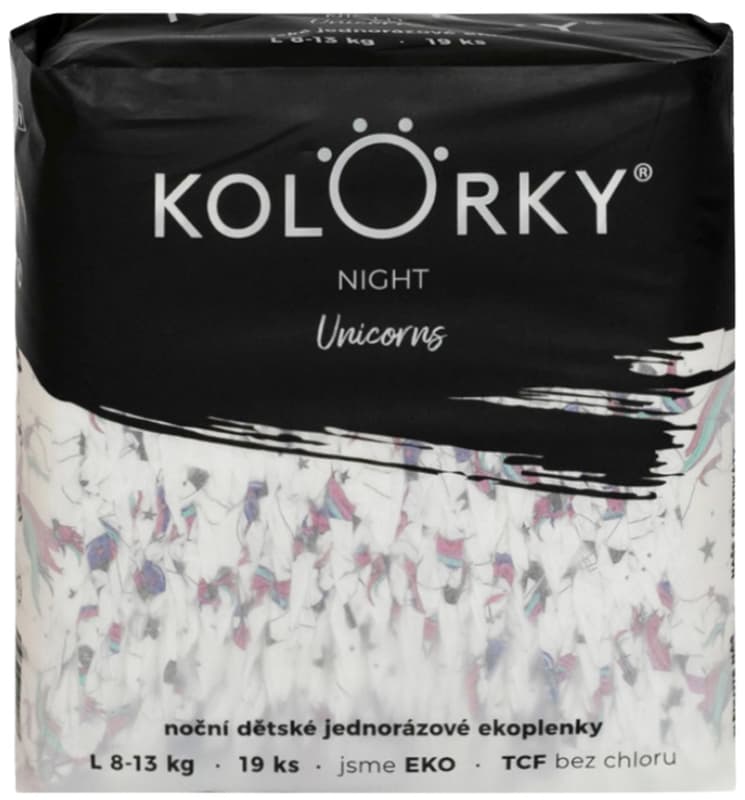 Kolorky EKO Noční jednorázové plenky night L (8–13 kg) 19 ks