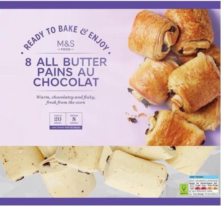 Marks & Spencer French puff pastry rolls with chocolate