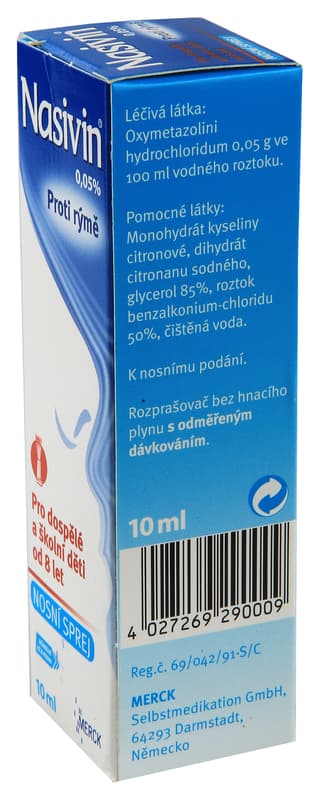 NASIVIN 0,5MG/ML Nosní sprej, roztok 10ML