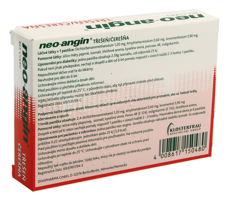 NEO-ANGIN CHERRY 1,2MG / 0,6MG / 5,9MG lozenge 24