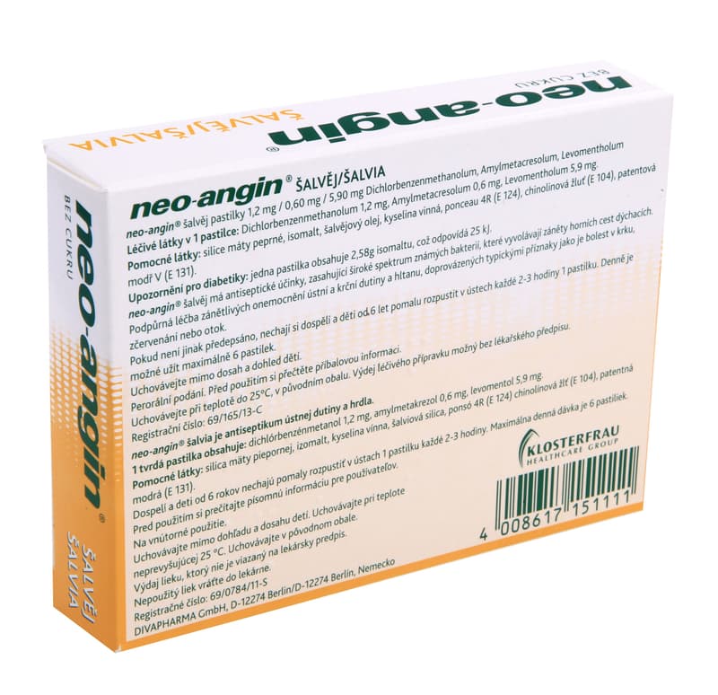 NEO-ANGIN ŠALVĚJ 1,2MG/0,6MG/5,9MG pastilka 24