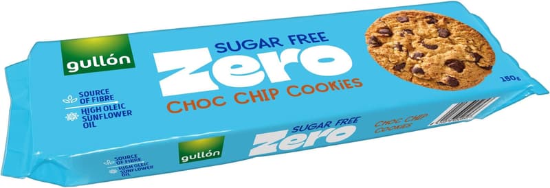 Gullón Choc chip sušenky s kousky čokolády, bez cukru