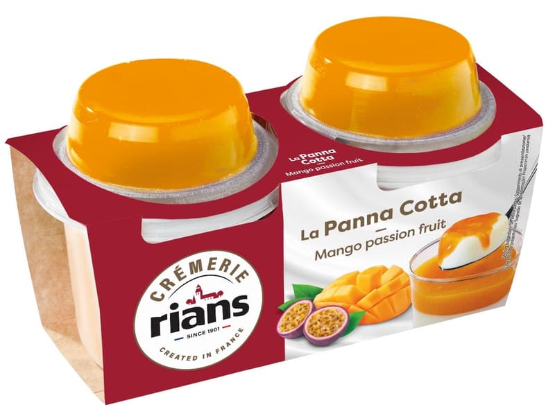 Rians Panna Cotta with mango and fruit puree 2x120 g