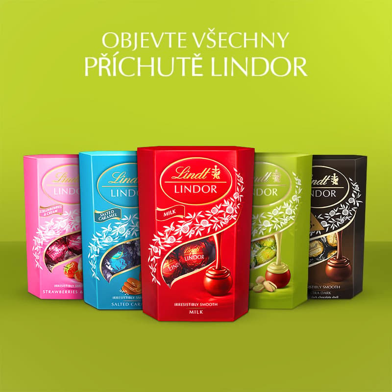 Lindt Bonboniéra LINDOR čokoládové pralinky Pistácie