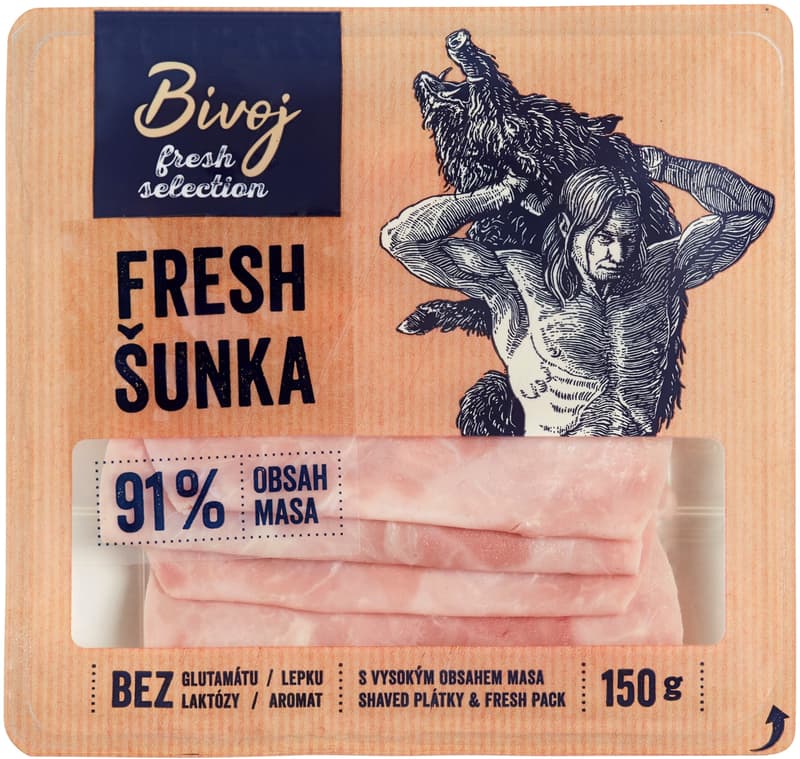 Bivoj Fresh šunka s obsahem masa 91 %