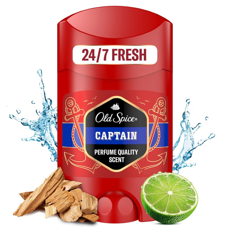Old Spice Captain tuhý deodorant s tóny santalového dřeva a citrusů