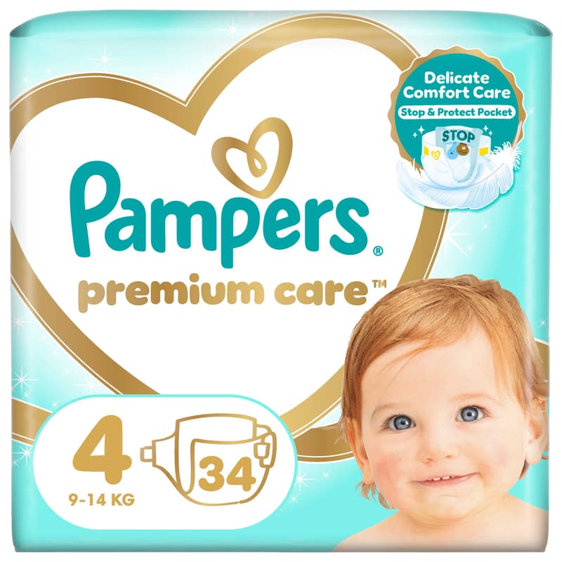 Pampers Premium care disposable diapers 4 (9–14 kg)