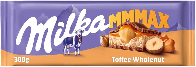 Milka čokoláda Mmmax Toffee Whole Nuts mléčná s oříšky a karamelem