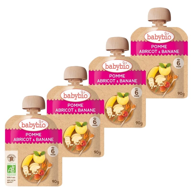 Babybio BIO Jablko meruňka banán (4×90g)