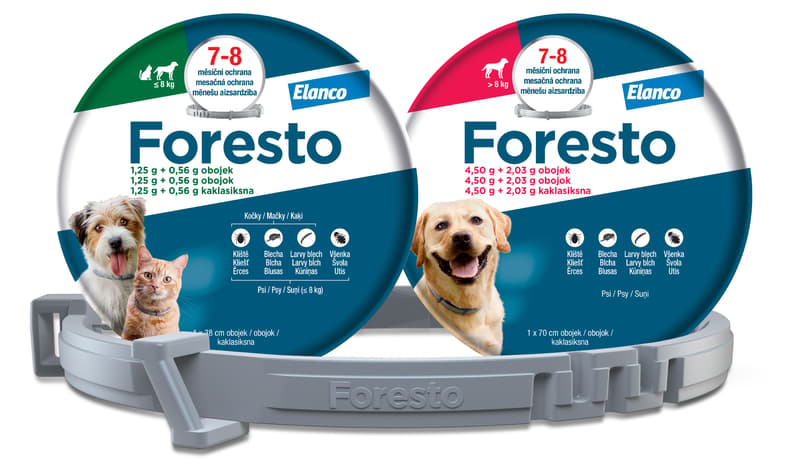 Foresto 1.25g+0.56g obojek kočky+psy do 8kg 38cm