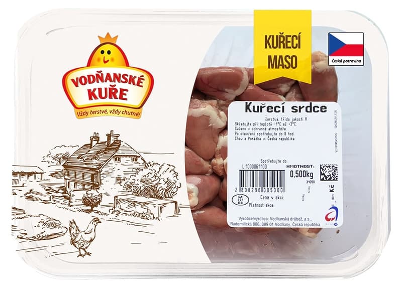 Vodňanské Kuře Kuřecí srdce
