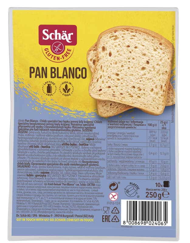 Schär Pan blanco bezlepkový chléb