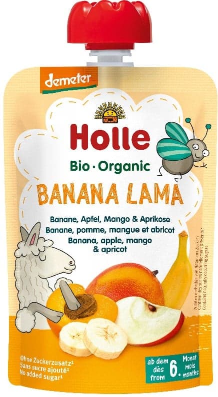 Holle BIO Fruit puree BANANA LAMA banana-apple-mango-apricot