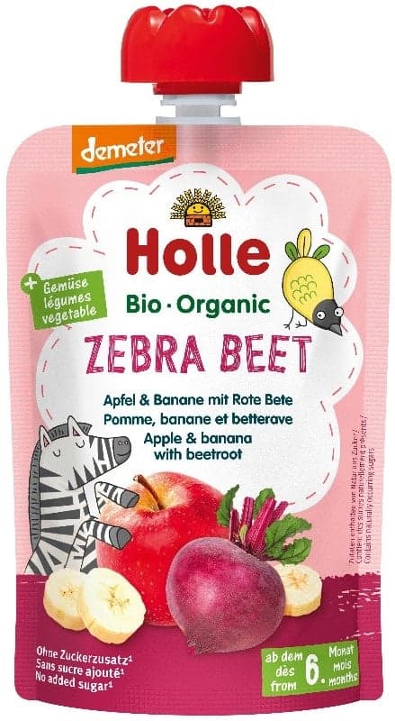 Holle BIO Fruit puree Zebra Beet apple-banana-beetroot